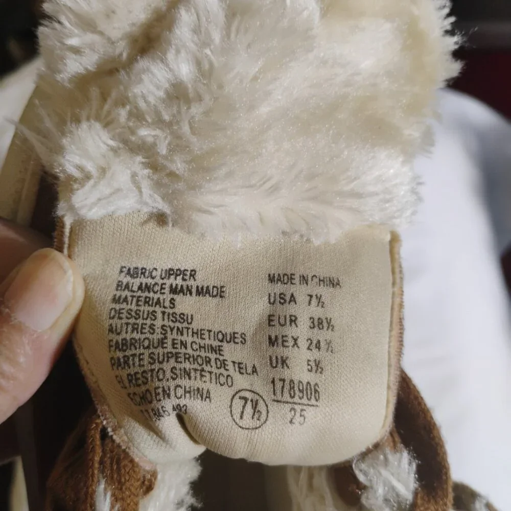 CRASH Faux Fur Lined Lace Up Winter Sneakers Brown Women’s Size 7.5 - Picture 5 of 6